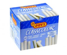 Jovi® - Classcolor - Craie ronde non poussiéreuse pour tableaux noir - craie blanche - 100 pièces