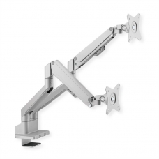 Value® - Bras support pour 2 moniteur écran LCD - montage sur bureau - gris argent