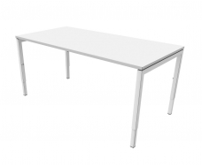 Nova-H - Bureau rectangulaire poste simple - finition métallique E blanc - Décor mélamine M1 blanc - 120 x 80cm