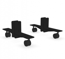 Système de pieds à roulette pour cloison de séparation acoustique Free Standing - finition A noir
