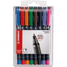 Stabilo® - OHPen 843 - Stylos feutres OHP - permanent - M - 1 étui à 8
