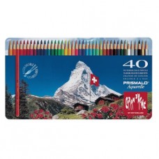 Caran d'Ache® - Prismalo® - Crayons de couleurs aquarellables pour le dessin artistique - solubles à l'eau - 1 boîte à 40