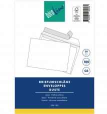 BüroLine® - Enveloppes blanches - format C6 - 100g/m2 - sans fenêtre - 1 paquet à 50 pièces