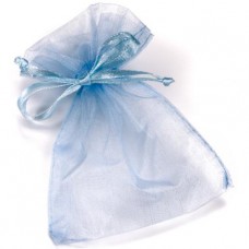 Sachet organza bleu