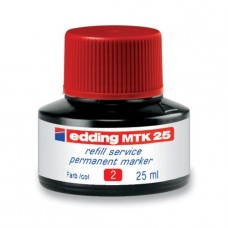 Edding® - Encre de recharge MTK-25 pour marqueurs permanents - écriture rouge - 25ml