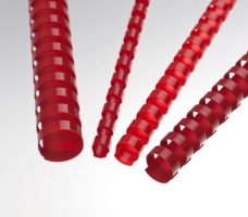 Buroline® - CombBind - Spirales pour reliures en plastique 21 anneaux - rouge - 12 mm ø - capacité 90 feuilles