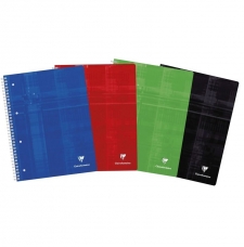 Clairefontaine® - Cahier scolaire - format A4 - reliure avec spirale - réglure quadrillé 5mm - perforation 4 trous
