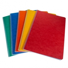 BüroLine® - Cahier presspan - format A4 - reliure spirale - réglure 44RR quadrillé 4mm - avec marge - 48 feuilles