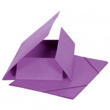 Biella® - Dossier avec fermeture élastique - format A4 haut - carton 355g/m2 - avec 3 rabats - violet