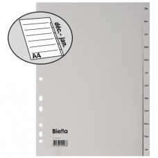 Biella® - Répertoires annuel en plastique gris - format A4 haut - décembre à janvier en français