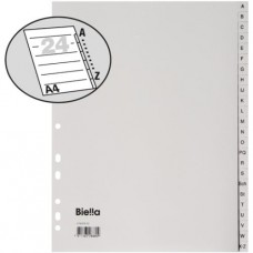 Biella® - Répertoires alphabétique XL Extra large en plastique gris - format A4 haut - A à Z - 24 onglets