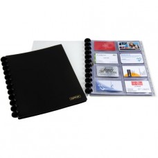 ADOC - Card-Ex - Album format A4 haut - pour carte de visite - 12 poches - couverture noir