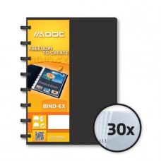 ADOC - Bind-ex - Album de présentation - format A5 haut - 30 poches transparentes - couverture noire