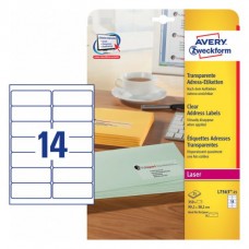 Avery etiquettes laser transp. 99,1x38,1mm