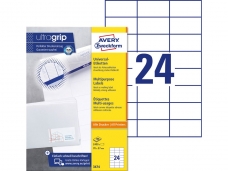 Avery Sweckform® - Etiquettes autocollantes blanches universelles - sur feuilles A4 - L.70 x H.37 mm - 100 feuilles