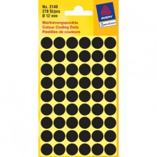 Avery-Zweckform® - Pastilles adhésives de couleurs - 12mm ø - noir