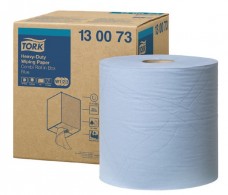 Tork® - Chiffons multiusage ultrarésistants en papier qualité Tissue Plus - 2 couches perforé - 500 coupons - bleu - 258mm x 170m