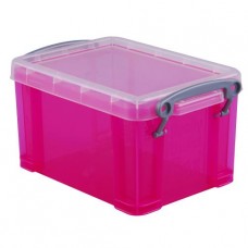Userfulbox® - Boîte de rangement en plastique transparent - 0.3 litres - rose