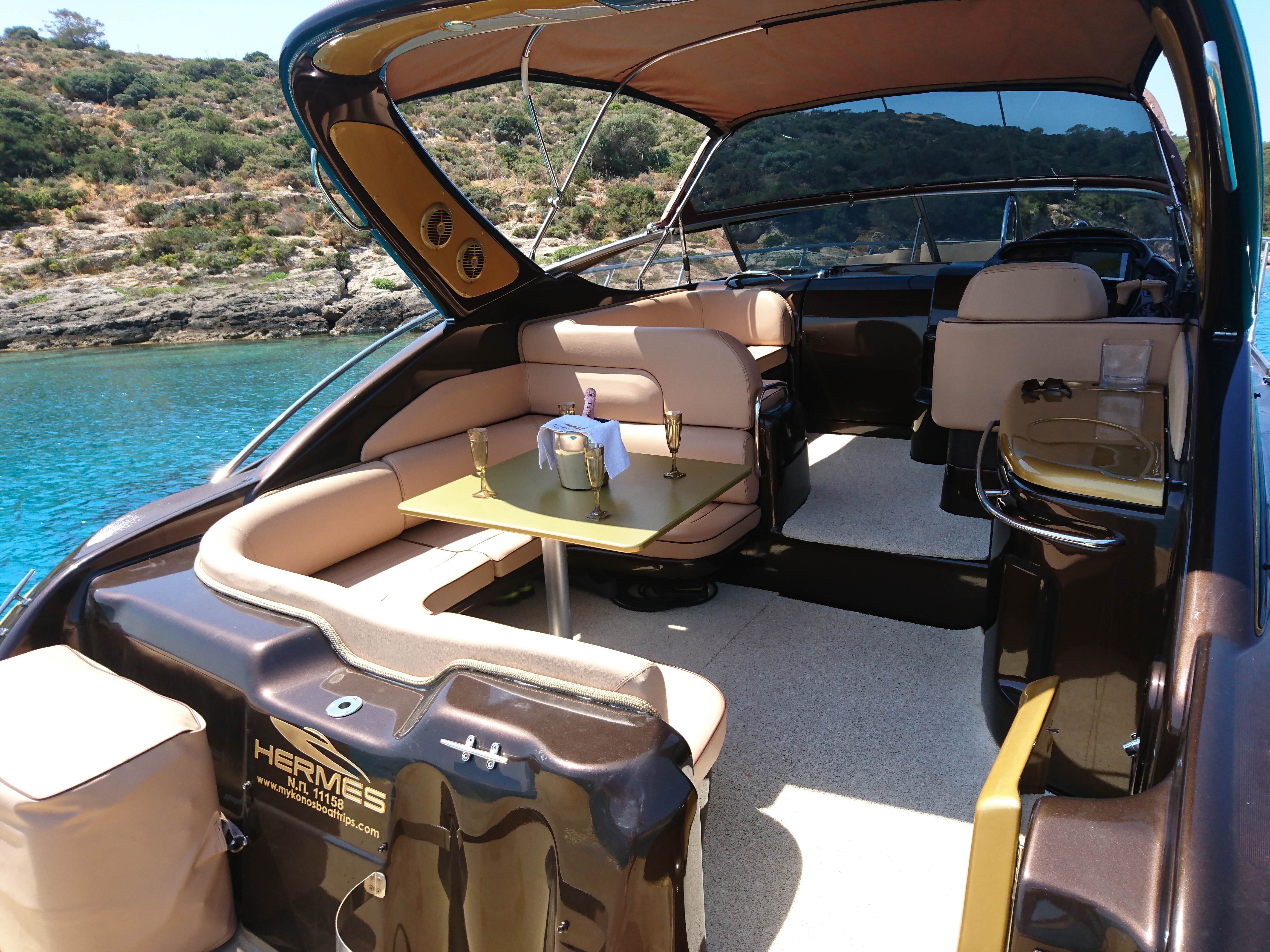 HERMES 38 FULL Day Cruise from Mykonos to Delos and Rhenia islands