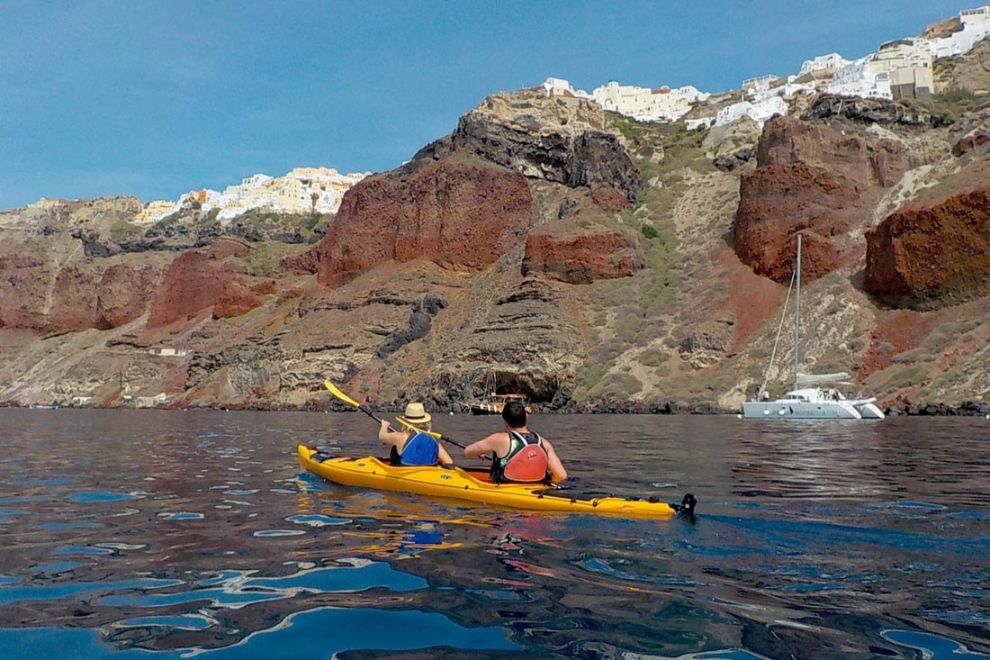 kayak tour in santorini