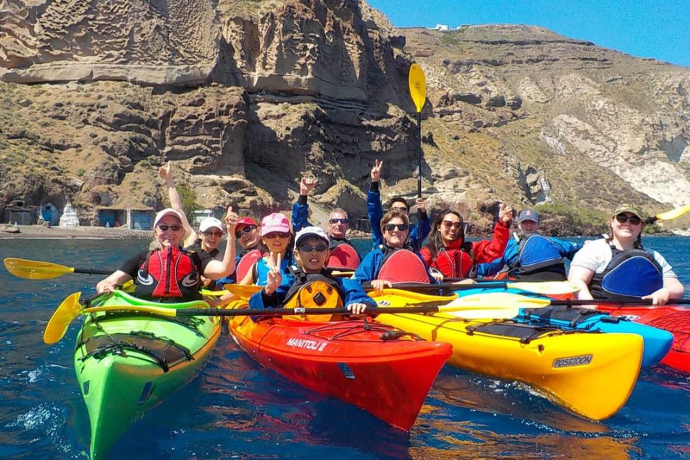 kayak tour in santorini