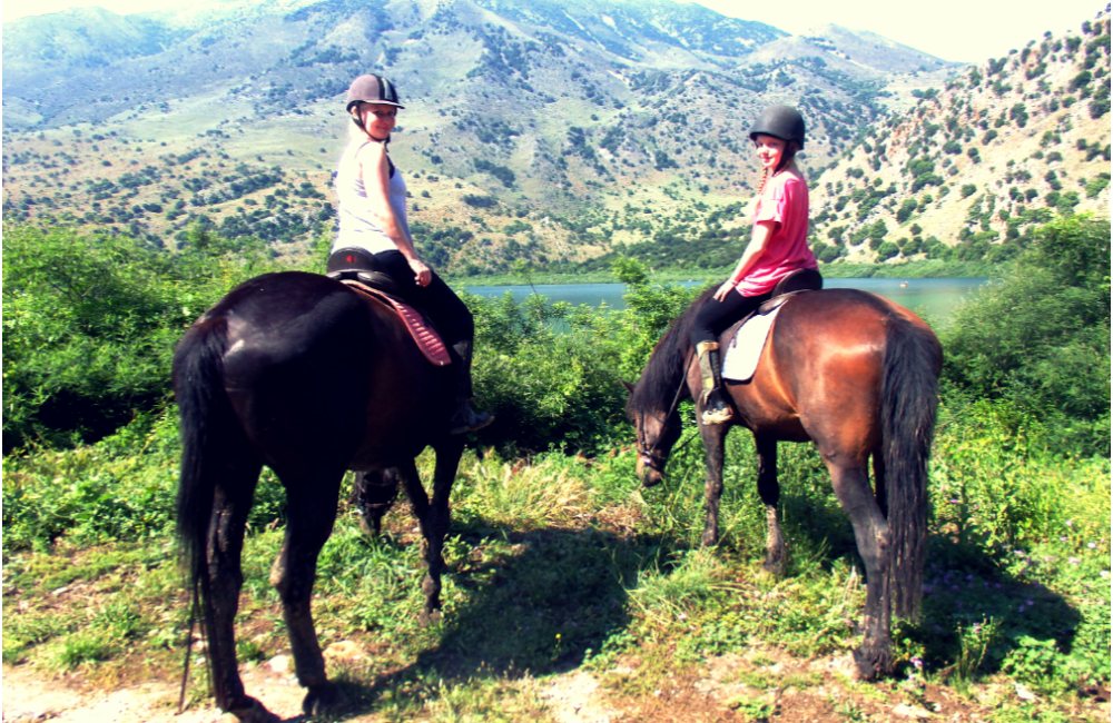Crete Horse Riding in lake Kournas