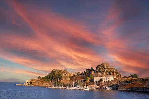 Corfu Sunset Cruise: 3-hour Corfu Sunset Cruise with Corfu Town Exploration & Coastal Swim