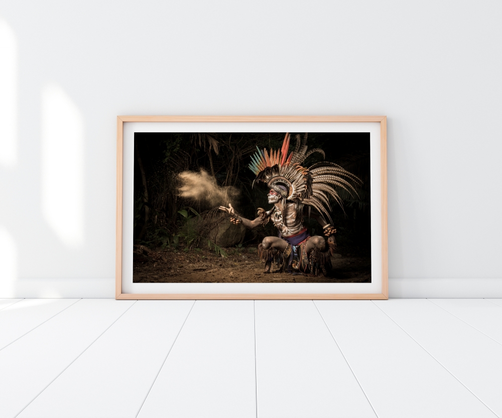 Mexican Aztec Warrior. Wall Art. Cultural Portrait. Fine Art Photography Print.