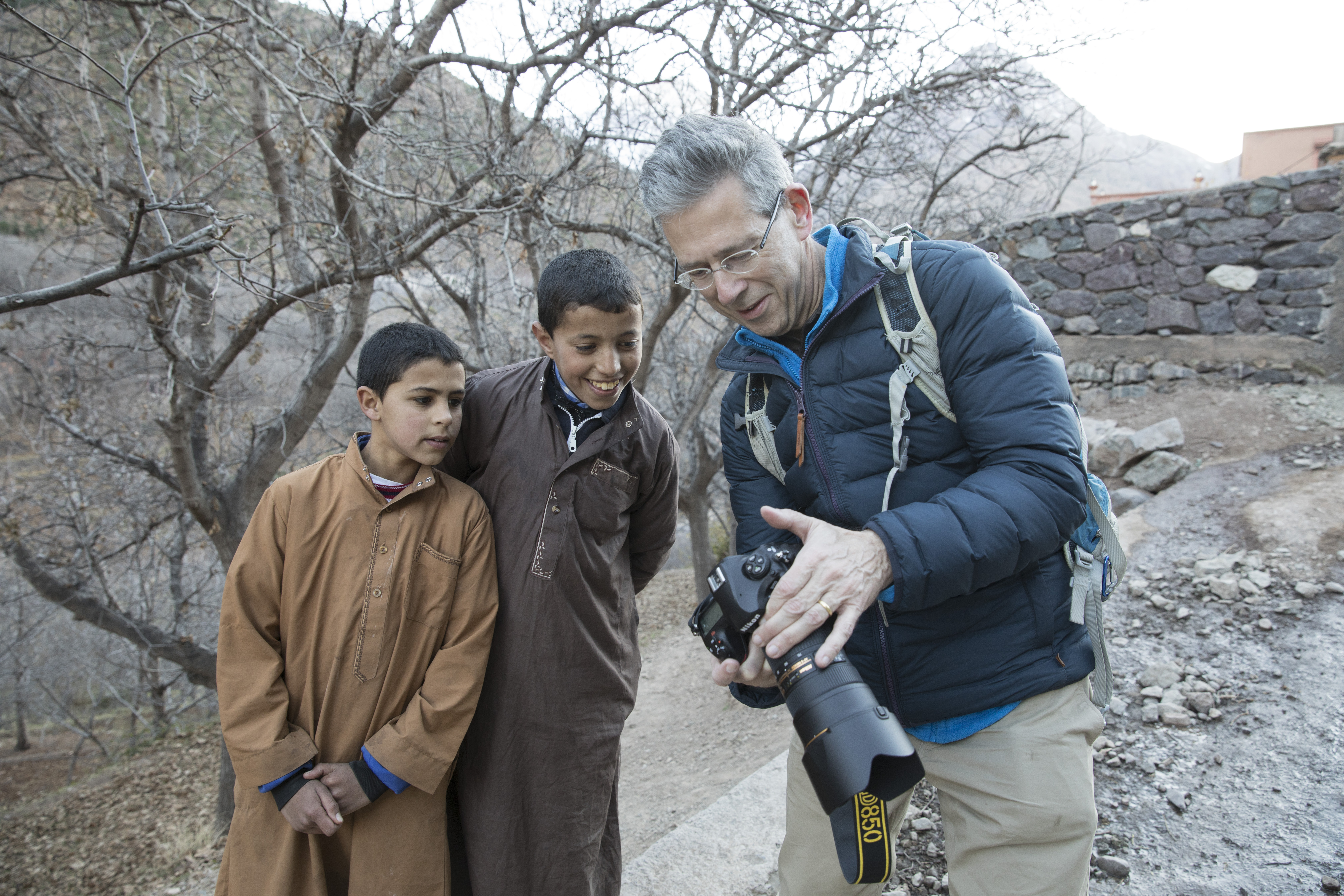 Photographer and children