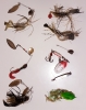 Lot de leurres durs poissons nageurs, spinners...