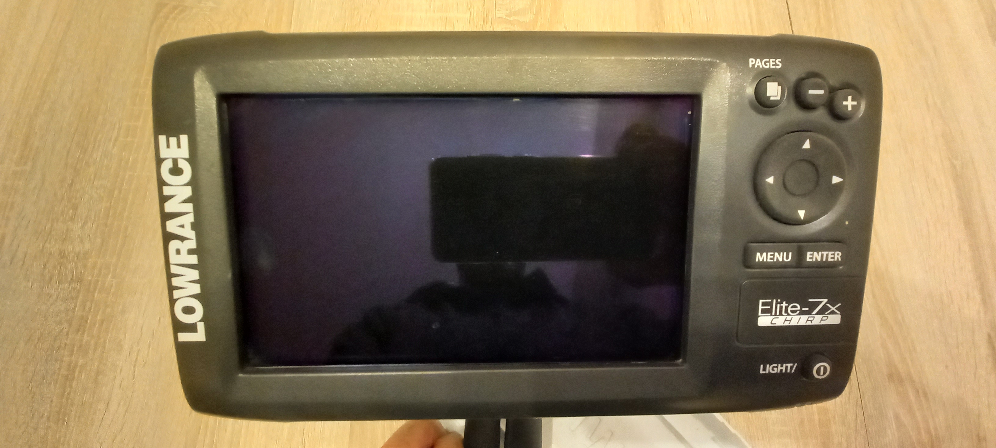 ローランス elite 7x CHIRP 魚探 振動子＋振動カバー付き 