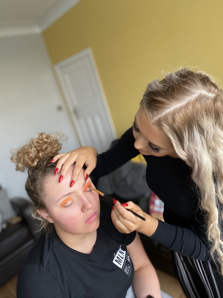 Full face of makeup