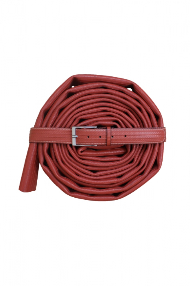 Ceinture lance à incendie rouge brique homme