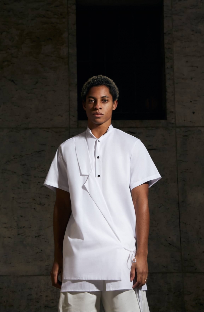 Chemise à col Mao UMBARA