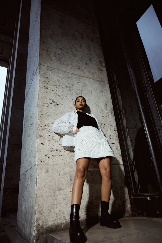 Jupe en coton déchiré KIROS