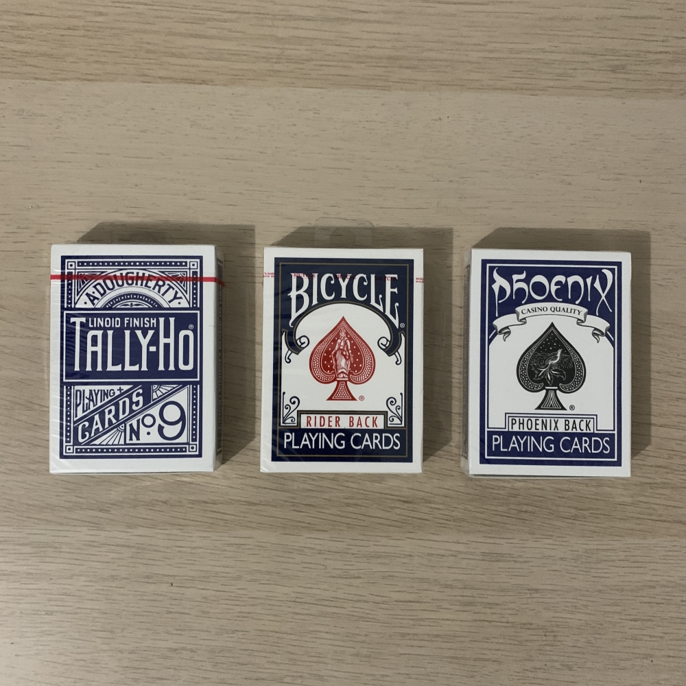 Lot 3 jeux neuf dos bleu (sous blister) - Bicycle / Tally Ho / Phoenix