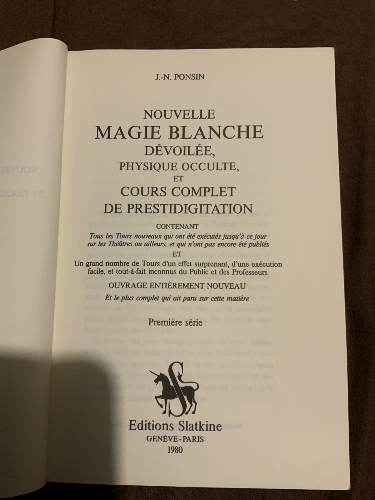 Nouvelle magie blanche dévoilée - J. N. Ponsin - 1980