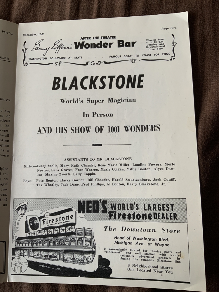 Catalogue Playbill - Blackstone - 1946