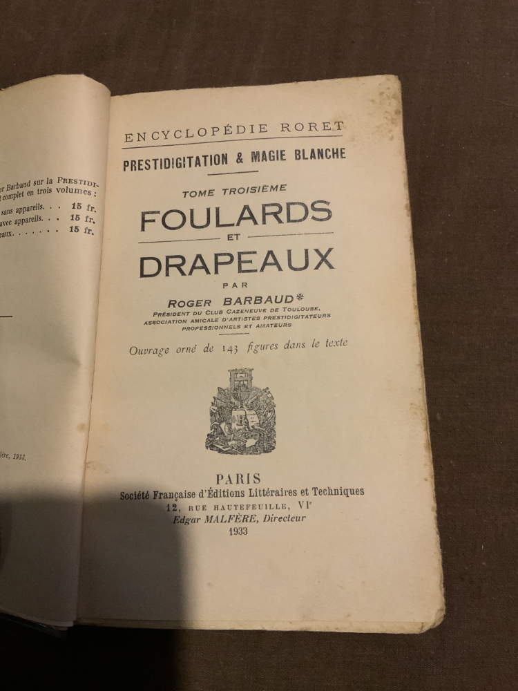 Encyclopédie Roret - Foulards et drapeaux - Roger Barbaud - 1935