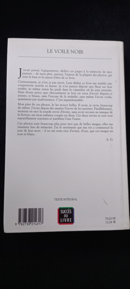 Livre Le voile Noir Anny Duperey booktest