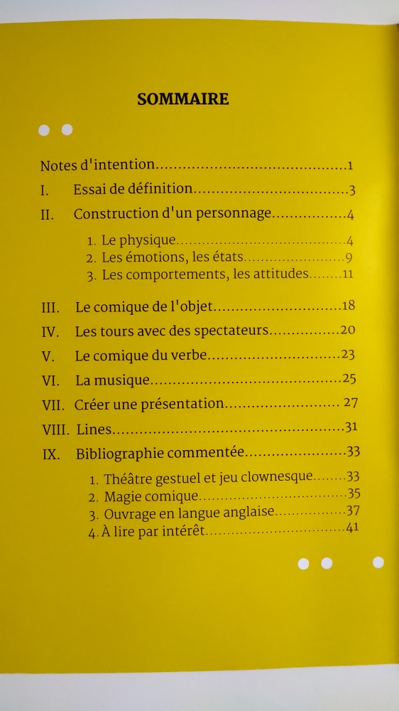 Notes de conférence : création personnage \"comique et magie comique\" !