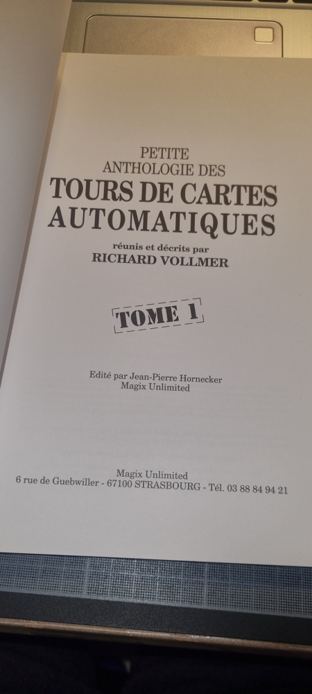VENDU - petite anthologie des tours de cartes automatique - R VOLLMER