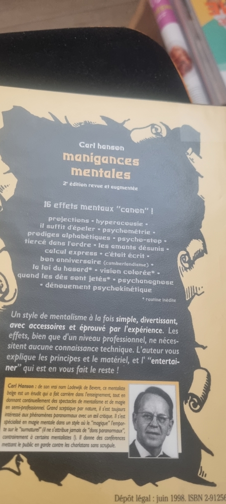 VENDU-Manigances mentales - Carl HANSON -  2 édition