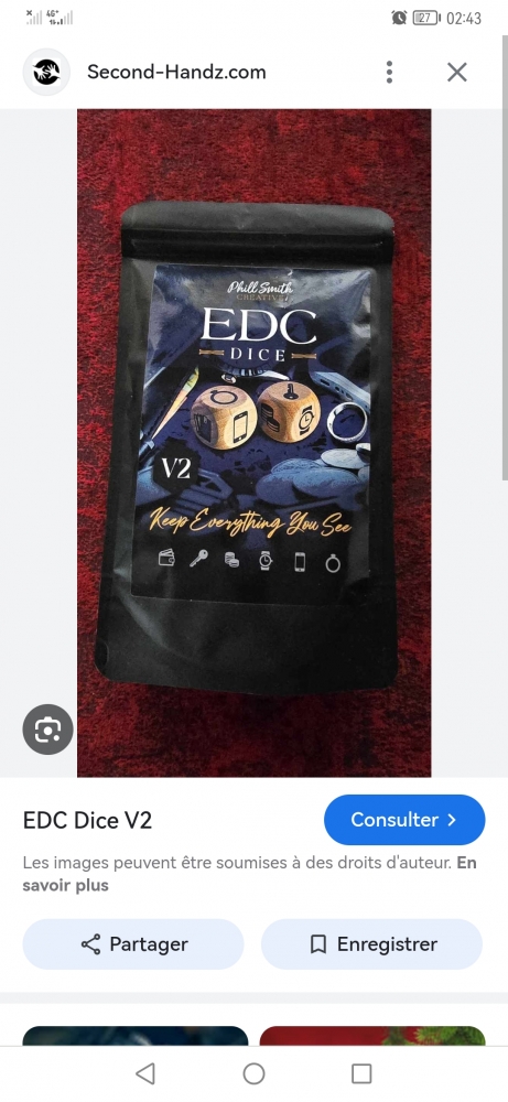 Je recherche Edc Dice V2 en occasionn