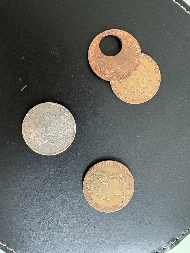 MKS SET COURONNE ANGLAISE TAILLE DOLLAR ET C/S REALISEE AVEC UN DOLLAR MORGAN VERITABLE 1921