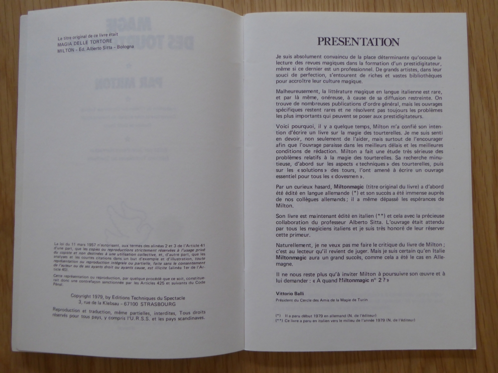 LIVRE : la magie des tourterelles de Milton