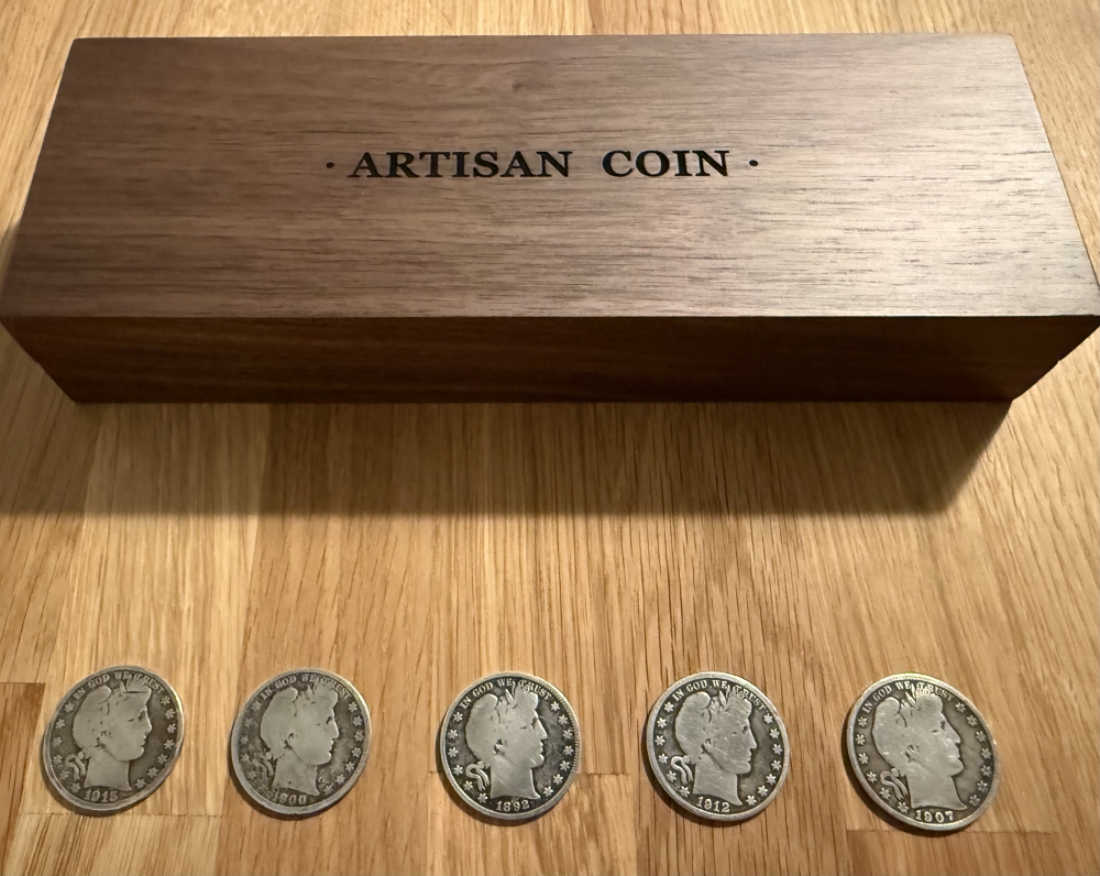M Box Luxury Set - Half Dollar + set 4 barber et une coquille 