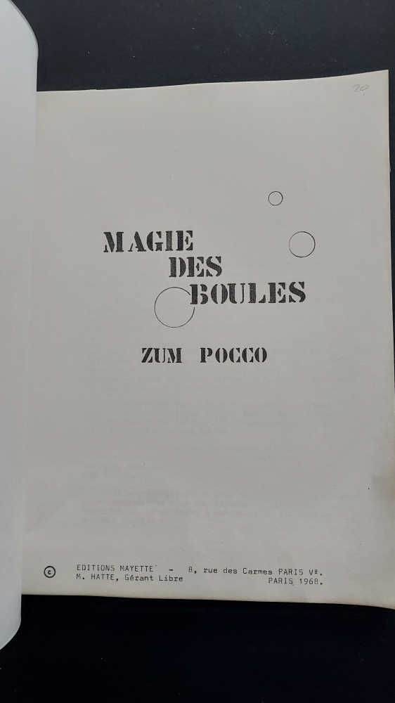 \"Magie des boules\" de Zum Pocco, 1968