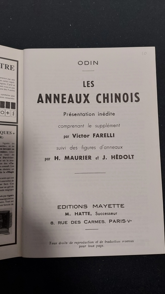 \"Les anneaux chinois\" de Odin, édition Mayette, 1994