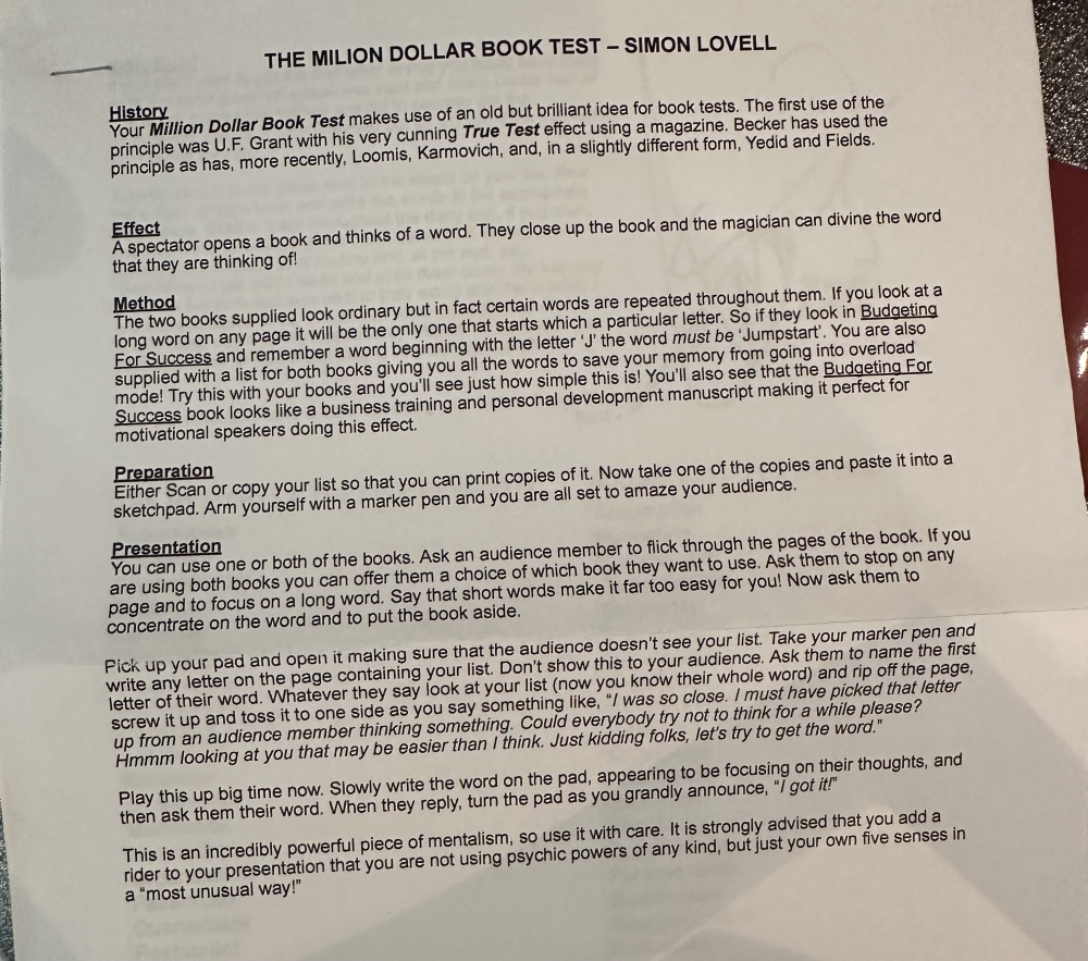 Million dollar book test( 2 livres en anglais )